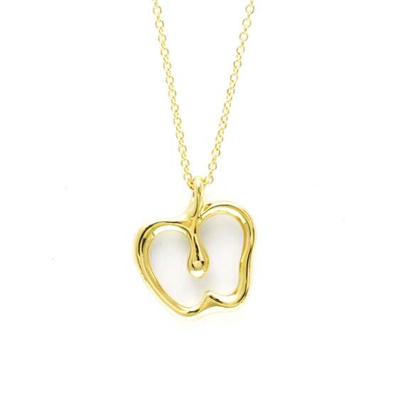 Tiffany Apple Yellow Gold (18K) No Stone MenWomen Fashion Pendant Necklace (...